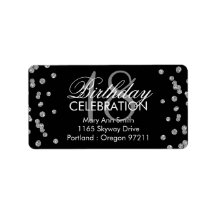 18誕生日シルバーグリッター紙吹雪ブラック