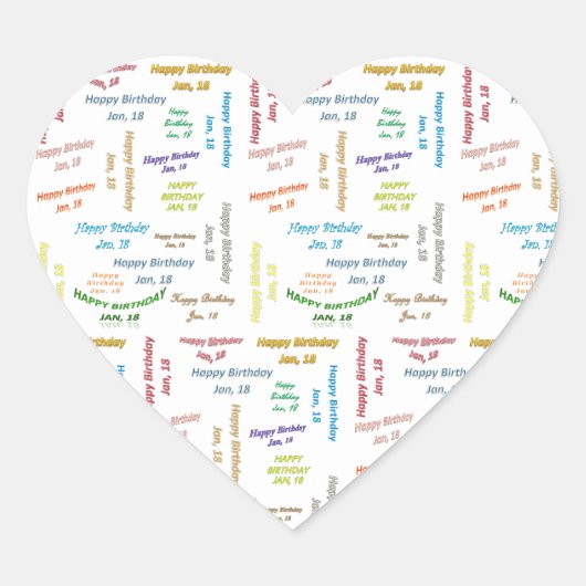 18誕生日シール ハートシール (正面)