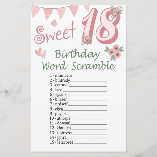 18誕生日スクランブルゲーム (正面)