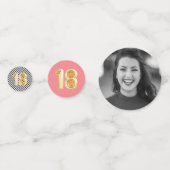 18誕生日バルーンパーティーピンク金ゴールド コンフェッティ (正面)