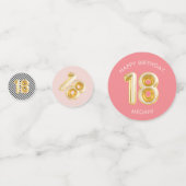 18誕生日バルーンパーティーピンク金ゴールド コンフェッティ (裏面)
