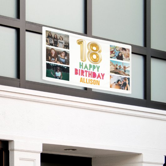 18誕生日バルーンフォトハッピーバースデーパーティー 横断幕 (ビルの外側)