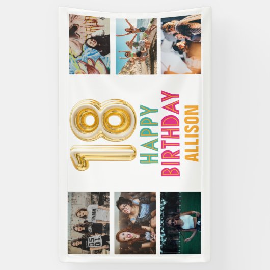 18誕生日バルーンフォトハッピーバースデーパーティー 横断幕 (縦)