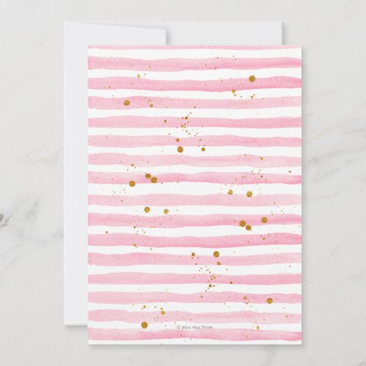 18誕生日ピンクストライプパーティの招待状 招待状 (裏面)