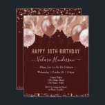18誕生日ピンクバルーン予算招待状<br><div class="desc">フェイクグリッターピンクスタイリッシュのパーティーバルーンテンプレート多素晴らしくの違う誕生祝いすべての文字は調整可能である。</div>