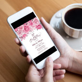 18誕生日ピンクローズフローラパーティー 招待状