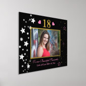 18誕生日ブラック金ゴールドお祝い写真 箔ポスター (レイダウン)
