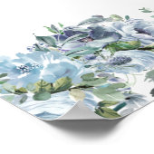 18誕生日ブルーフローラ印刷可能ウェルカムサイン ポスター (角)