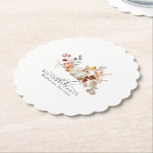 18誕生日ホワイトカボチャ秋花カスタム咲き ペーパーコースター (アングル)