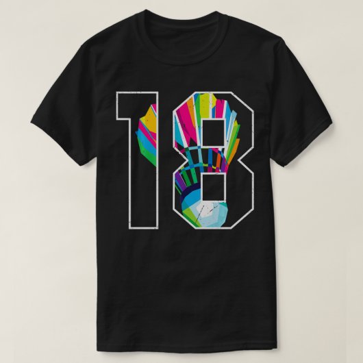 18誕生日ボーイバドミントンプレーヤーバドミントン18アイ Tシャツ (デザイン正面)