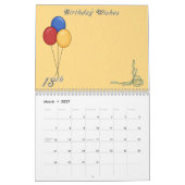 18誕生日メモリーズ&ゲストブック カレンダー (3月 2027)