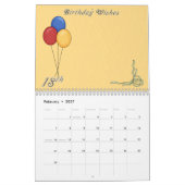 18誕生日メモリーズ&ゲストブック カレンダー (2月 2027)
