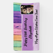 18誕生日ユニコーン色名photo purple 横断幕 (縦)