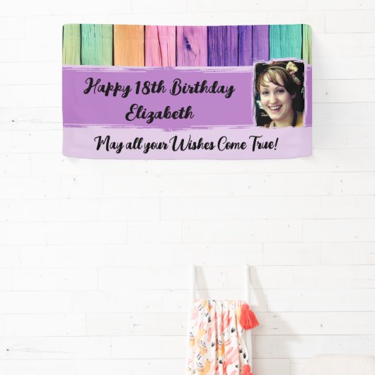 18誕生日ユニコーン色名photo purple 横断幕 (インサイチュ)