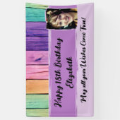 18誕生日ユニコーン色名photo purple 横断幕 (縦)