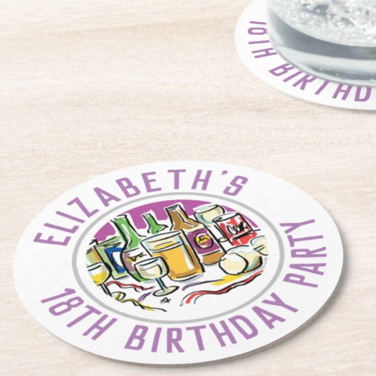 18誕生日ラウンド紙コースター ラウンドペーパーコースター