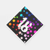 18誕生日レインボンドットオンブラック スタンダードランチョンナプキン (角)