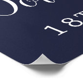 18誕生日写真ムーディパープルフローラへようこそ ポスター (角)