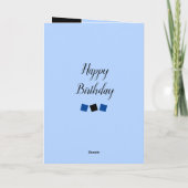 18誕生日名date blue white photo カード (裏面)