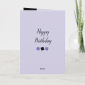 18誕生日名date purple white photo カード (裏面)