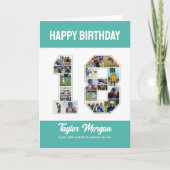 18誕生日周年記念Number 18フォトコラージュ カード (正面)