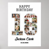 18誕生日周年記念Number 18フォトコラージュ ポスター (正面)