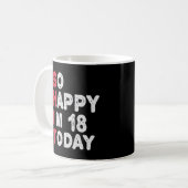 18誕生日嬉しい今日のギフト18だおもしろい コーヒーマグカップ (正面左)
