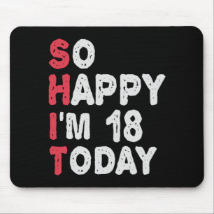 18誕生日嬉しい今日のギフト18だおもしろい マウスパッド