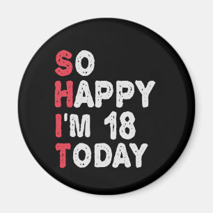 18誕生日嬉しい今日のギフト18だおもしろい マグネット
