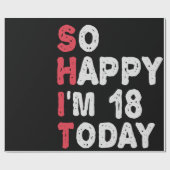 18誕生日嬉しい今日のギフト18だおもしろい ラッピングペーパー (フラット)