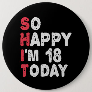 18誕生日嬉しい今日のギフト18だおもしろい 缶バッジ