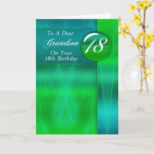 18誕生日孫モダン カード (黄色い花)