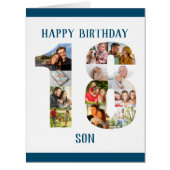 18誕生日息子Number 18フォトコラージビッグ (正面)