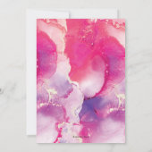 18誕生日招待状ピンク抽象芸術水彩 招待状 (裏面)