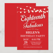 18誕生日招待状レッドファブラス 招待状 (正面/裏面)