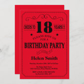 18誕生日招待状白黒 招待状 (正面/裏面)