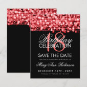 18誕生日日付を保存パーティーが赤く輝く セーブザデート (正面/裏面)
