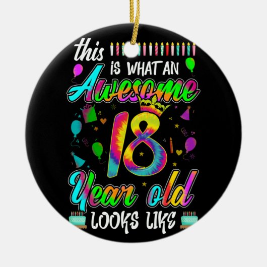 18誕生日素晴らし18歳の人は セラミックオーナメント (正面)