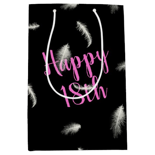 18誕生日羽毛ミディアム抱き枕 ミディアムペーパーバッグ (正面)