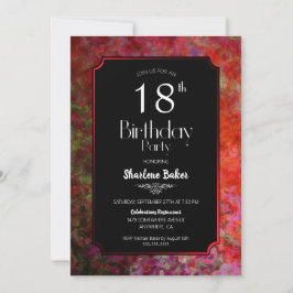 18誕生日赤と黒パーティー 招待状
