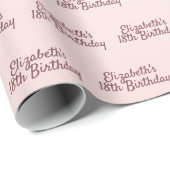 18誕生日赤面バラ金ゴールドドライブ名 ラッピングペーパー (ロールコーナー)