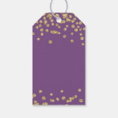 18誕生日金ゴールドフェイクグリッター紙吹雪紫 ギフトタグ (裏面)