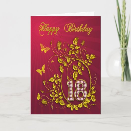 18誕生日金蝶 カード (正面)