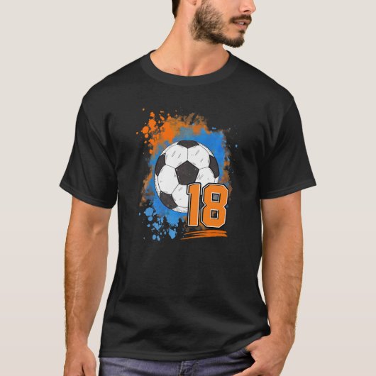 18誕生日18歳サッカーボール Tシャツ (正面)