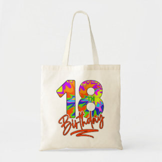 18誕生日18歳ボーイガール10代の絞り染めPa トートバッグ