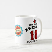 18誕生日18歳赤パーソナライズされた素晴らし コーヒーマグカップ (正面右)