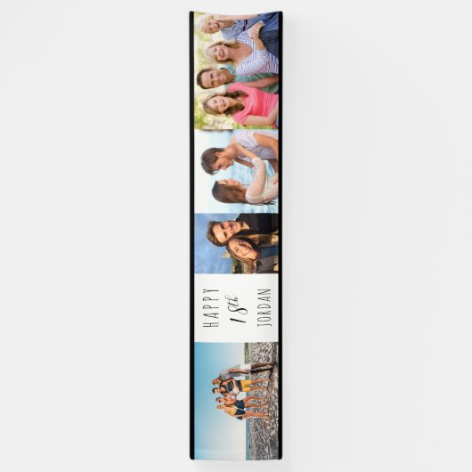 18誕生日4フォトストリップパーソナライズされた 横断幕 (縦)