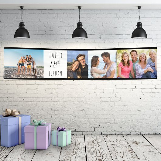 18誕生日4フォトストリップパーソナライズされた 横断幕