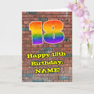 18誕生日:おもしろいグラフィティインスパイア – レインボー18 カード