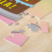 18誕生日:おもしろいケーキとキャンドル+名前をカスタムする ジグソーパズル (側面)